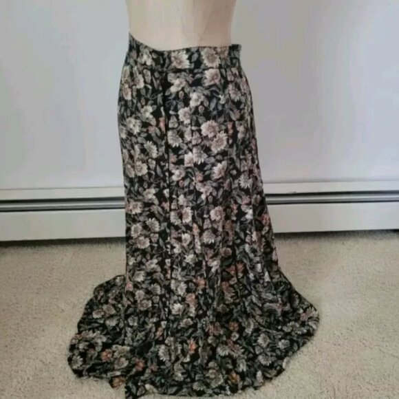Vintage Compognie Internationale Express Floral Fairy Cottagecore Maxi Skirt M - Picture 2 of 11